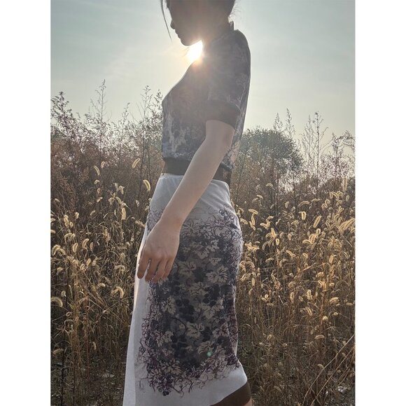 Jean Paul Gaultier grape vintage top skirt 2 piece mesh dress set. - Picture 11 of 13